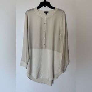 Eileen Fisher Cream Silk Tunic Shirt